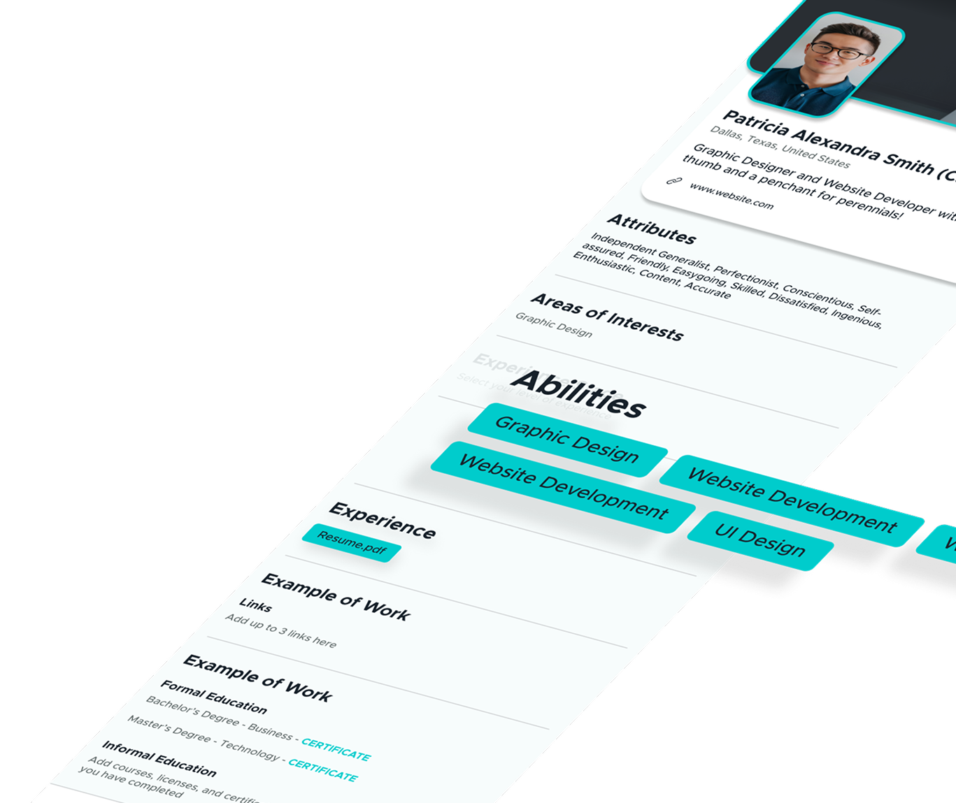 Talent Wallet interface