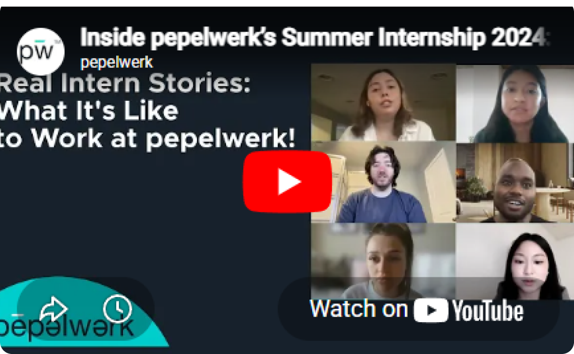 Inside pepelwerk summer internship video